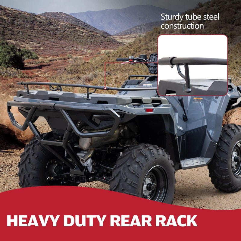 A & UTV PRO Rear Rack Extender for Polaris Sportsman 570 450 H.O. 2021 2022 2023 2024 2025, Heavy Duty Steel ATV Back Luggage Rack Extender Accessories, Replace OEM #2884841, Black - Image 3
